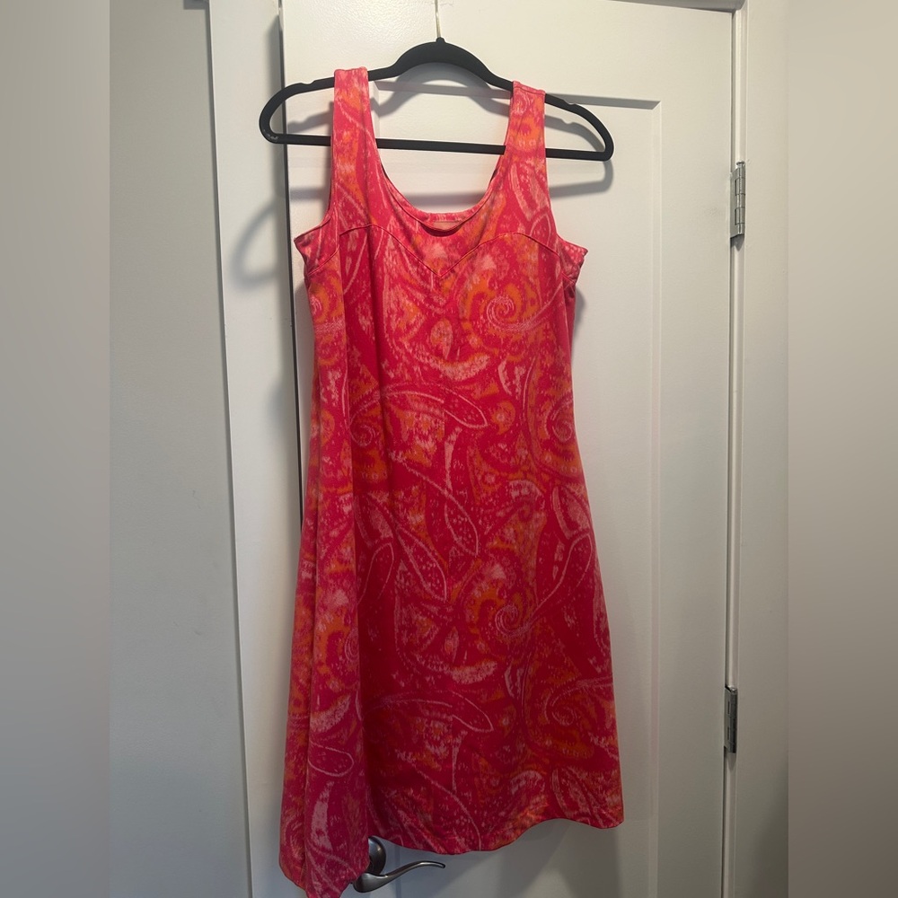 Athleta Pink and Orange Paisley Mini Dress
